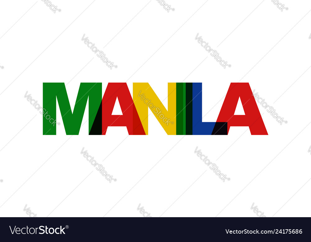 Manila phrase overlap color no transparency Vector Image Manila phrase overlap color no transparency