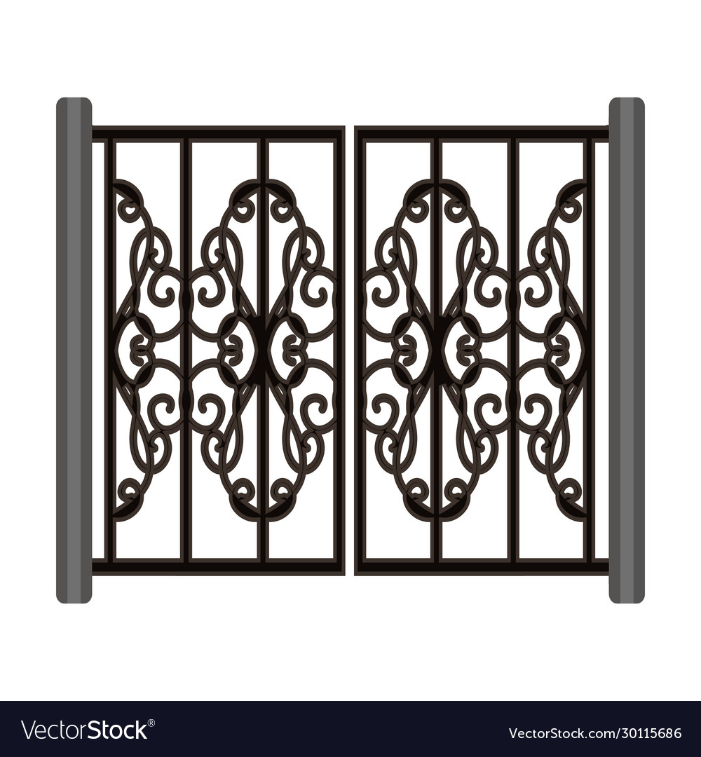 Metal gate iconcartoon icon vector image Metal gate iconcartoon icon
