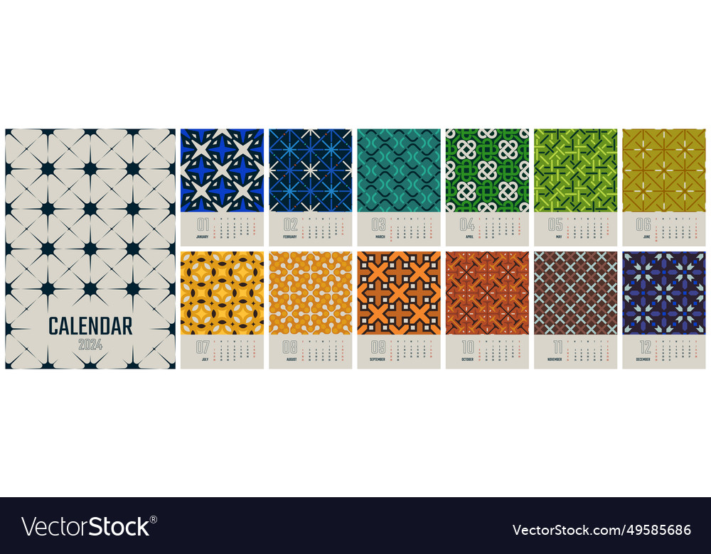 Monthly Calendar 2024 - Abstract Patterns