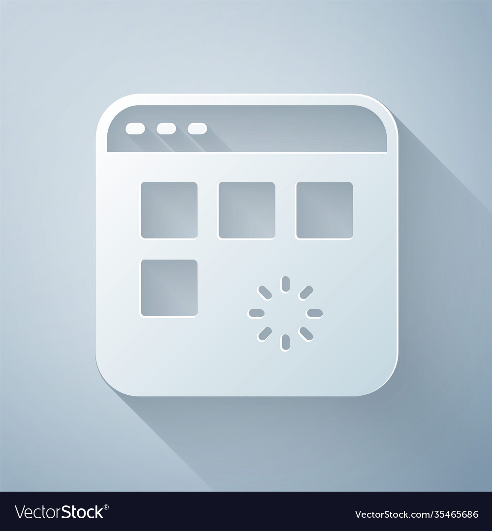 Paper cut loading a data window with progress Vector Image Paper cut loading a data window with progress