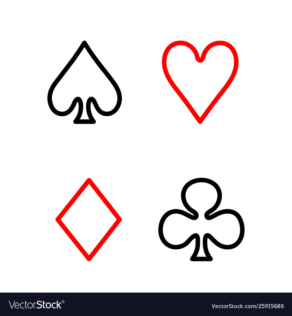 Playing card line icon in flat style for apps ui