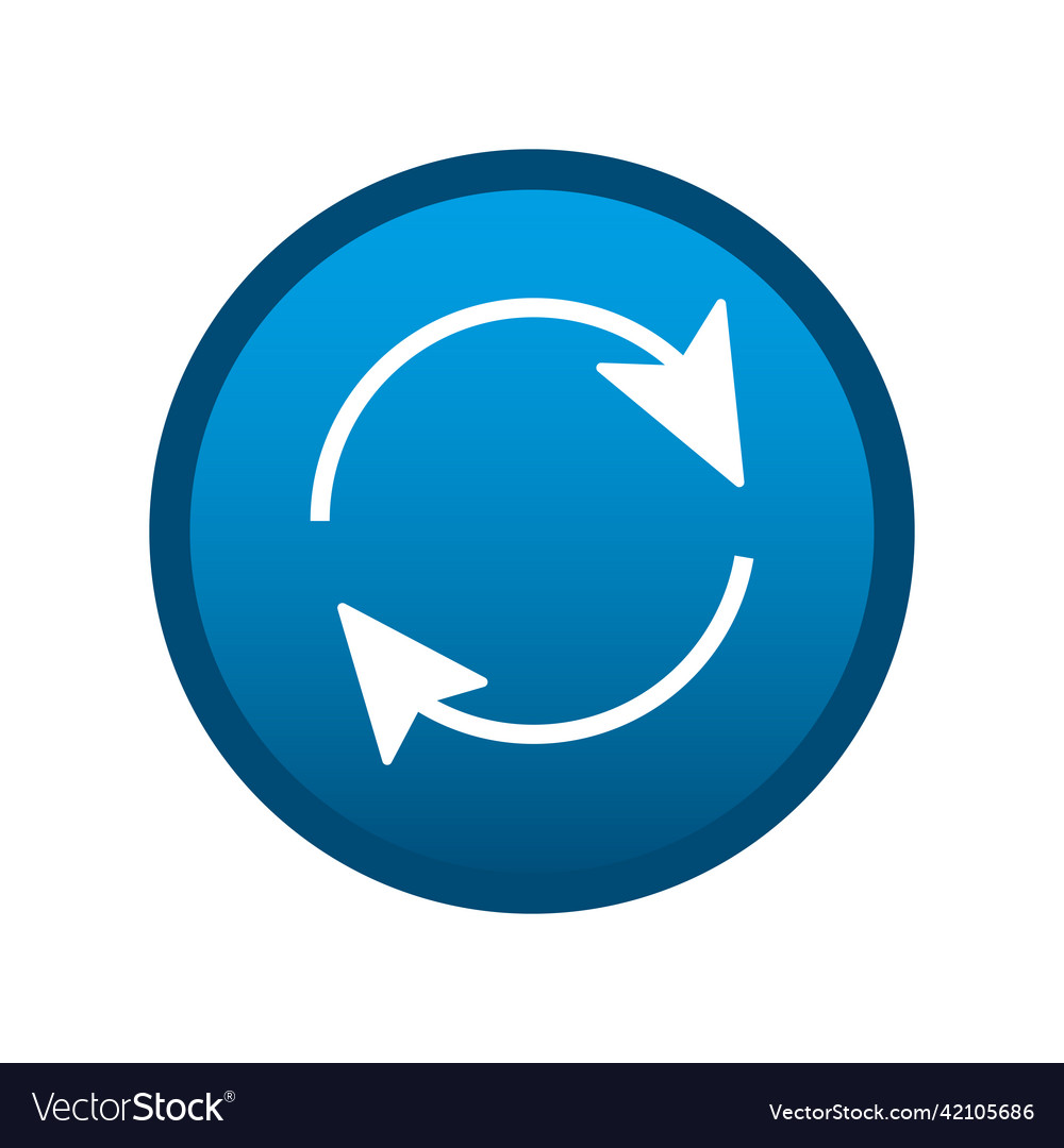 Runder Medien-Icon Runder Pfeil auf weiß Vector Image Runder Medien-Icon Runder Pfeil auf weiß