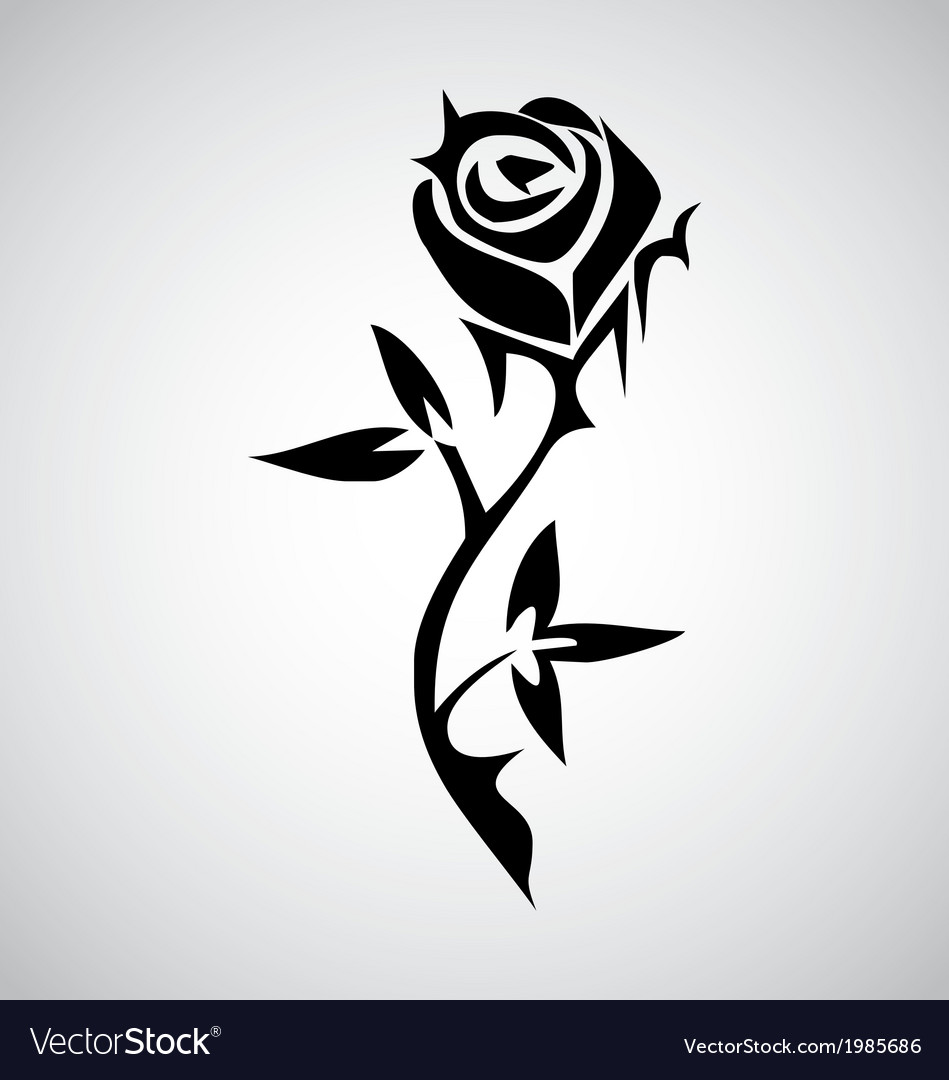 Vector Illustration Of Rose Flower Stock Illustration - Download Image Now  - Rose - Flower, Tattoo, Red - iStock