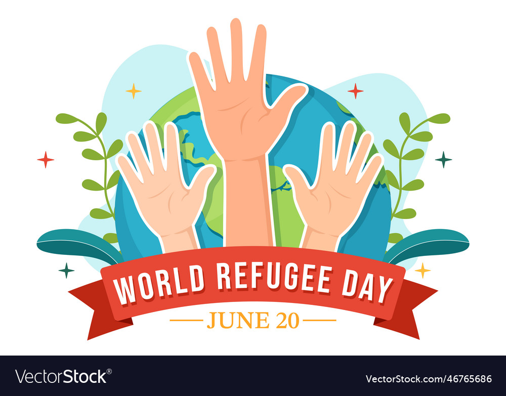 World refugee day on 20 june with immigration Vector Image