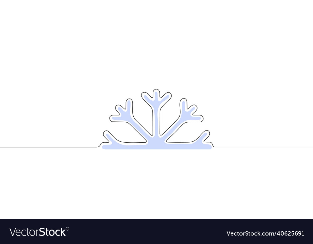 Abstract snowflake drawn in one line vector image Abstract snowflake drawn in one line