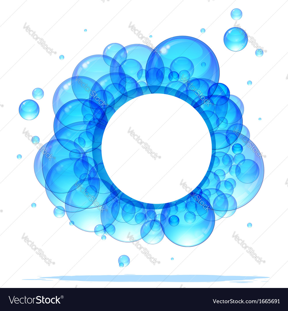 Banner beautiful transparent blue bubbles Vector Image