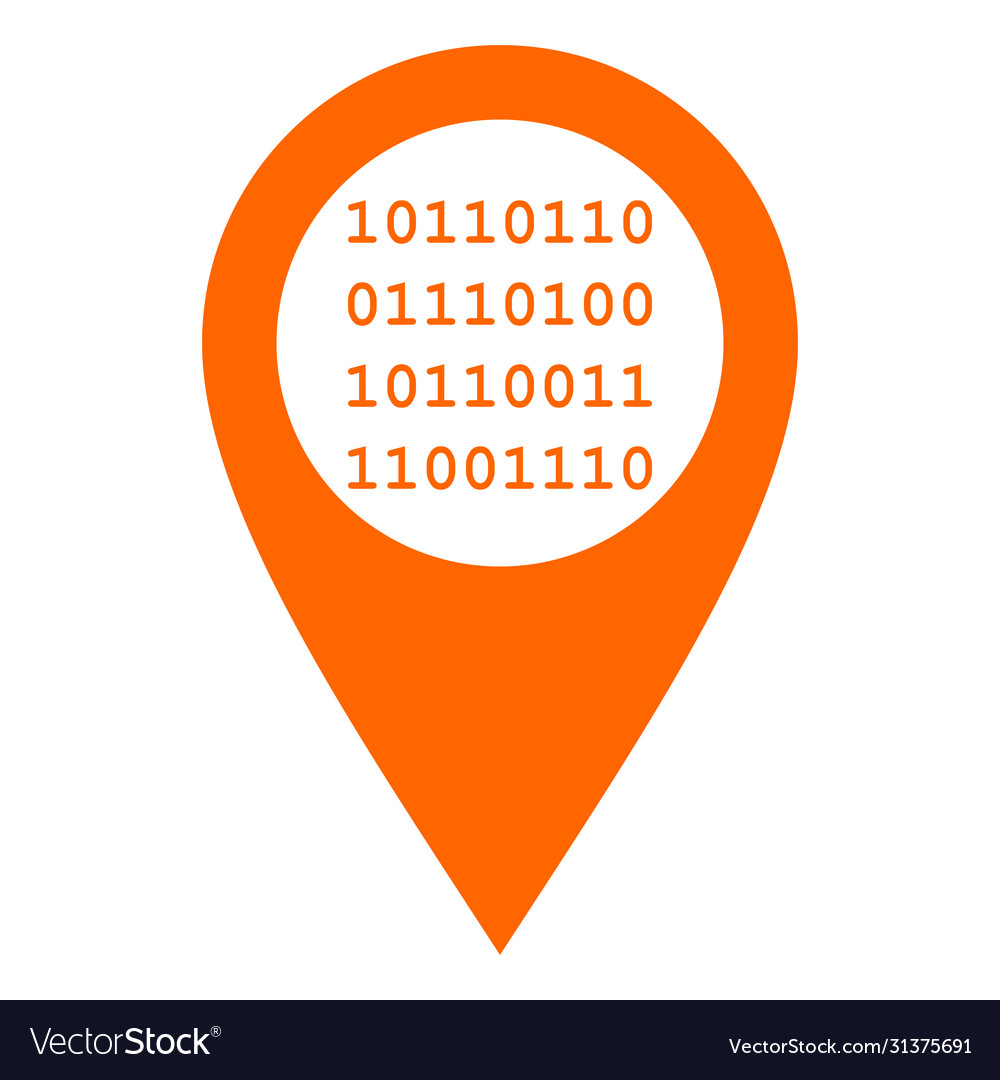 Binary code and location pin