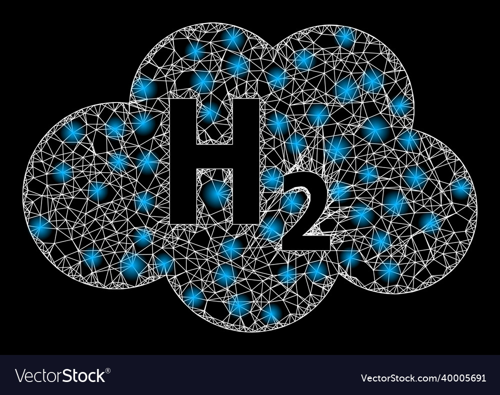 Bright net mesh hydrogen cloud with glare spots Vector Image