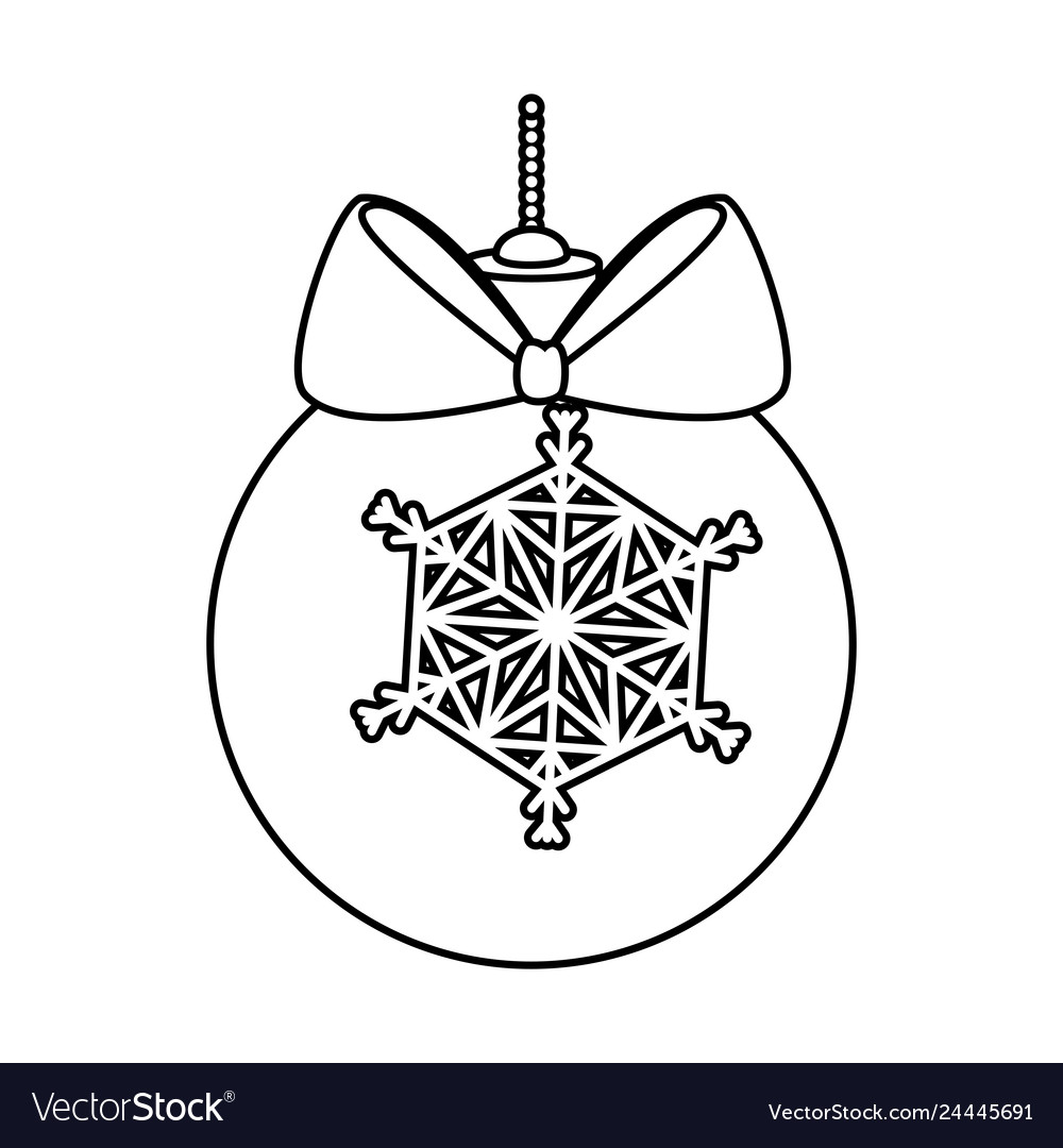 Christmas ball hanging isolated icon Royalty Free Vector