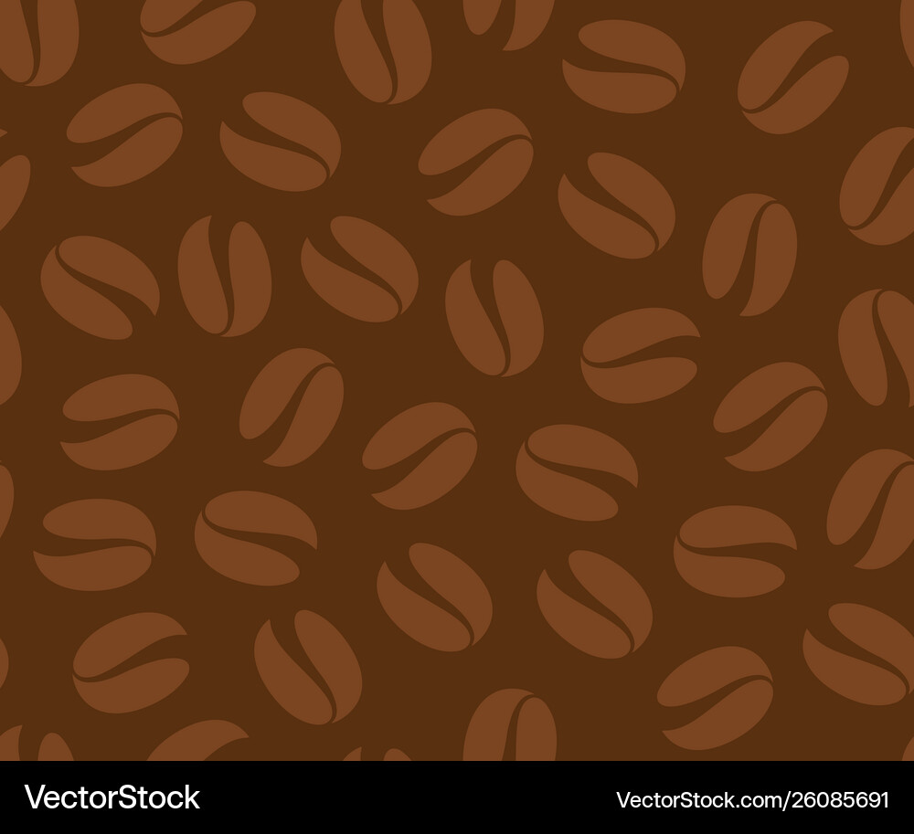 Coffee beans seamless pattern background Vector Image