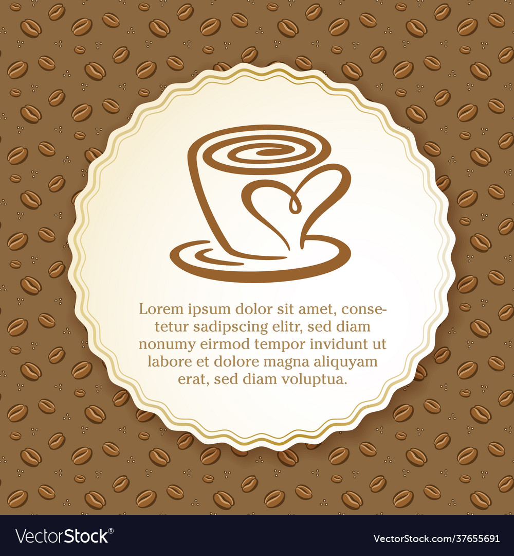 Coffee design over pattern background Royalty Free Vector