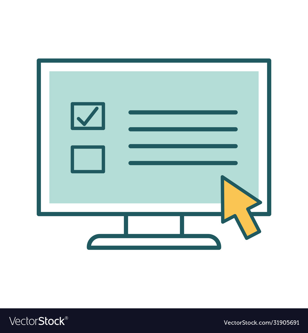 Computer with cursor arrow line and fill style