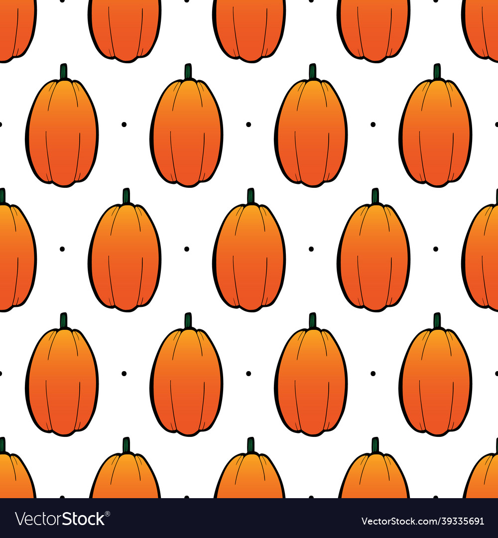 Cute pumpkins and dots pattern for autumn design Vector Image