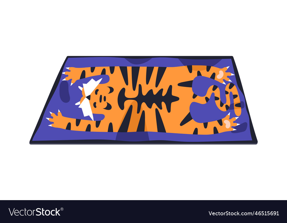 Funny carpet with tiger animal print childish