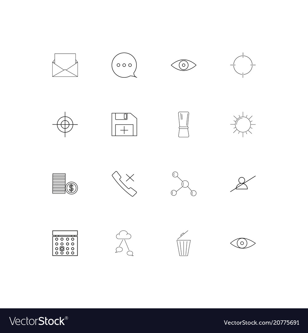 Interface linear thin icons set outlined simple