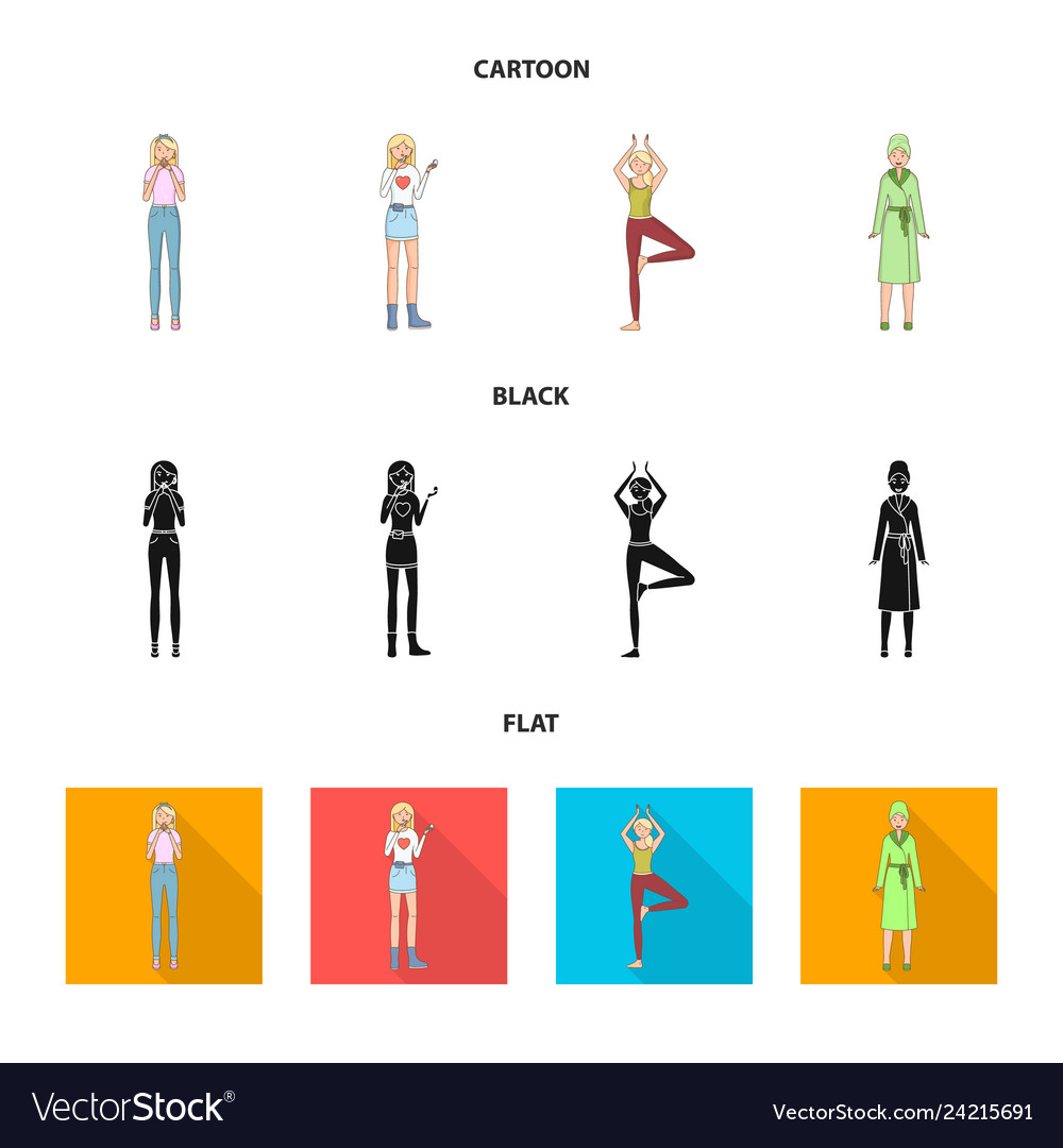 Isolated object of posture and mood symbol set vector image Isolated object of posture and mood symbol set