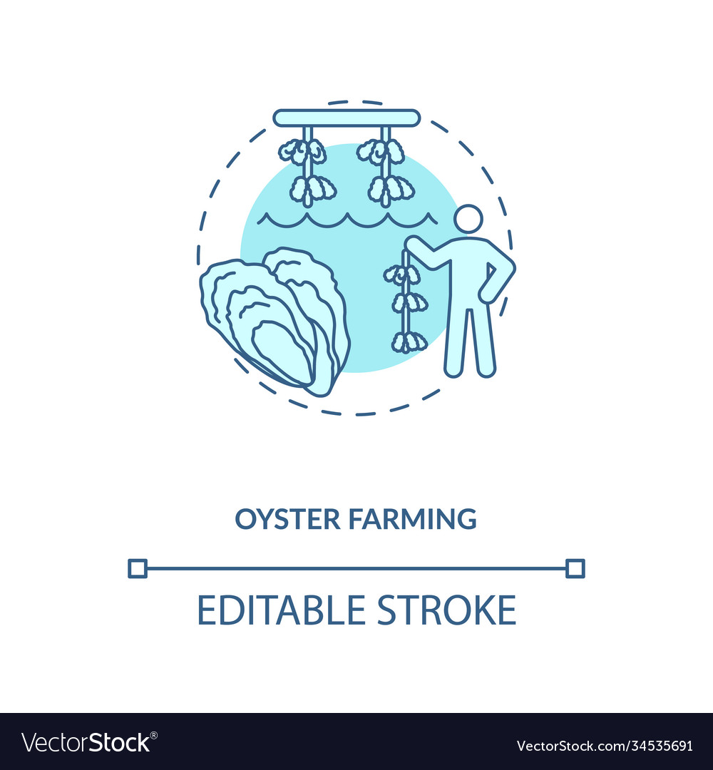 Oyster farming concept icon