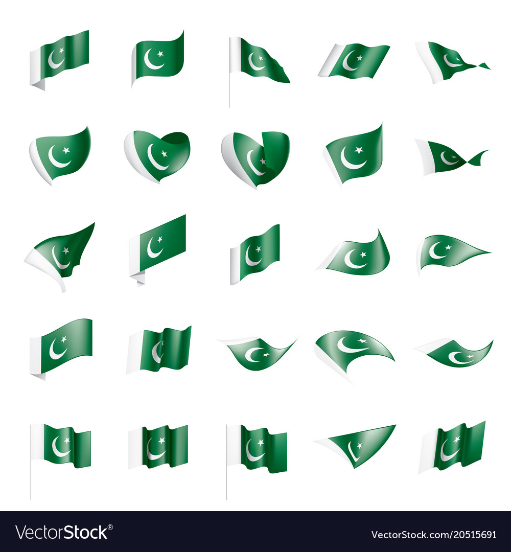 Pakistan flag Royalty Free Vector Image - VectorStock