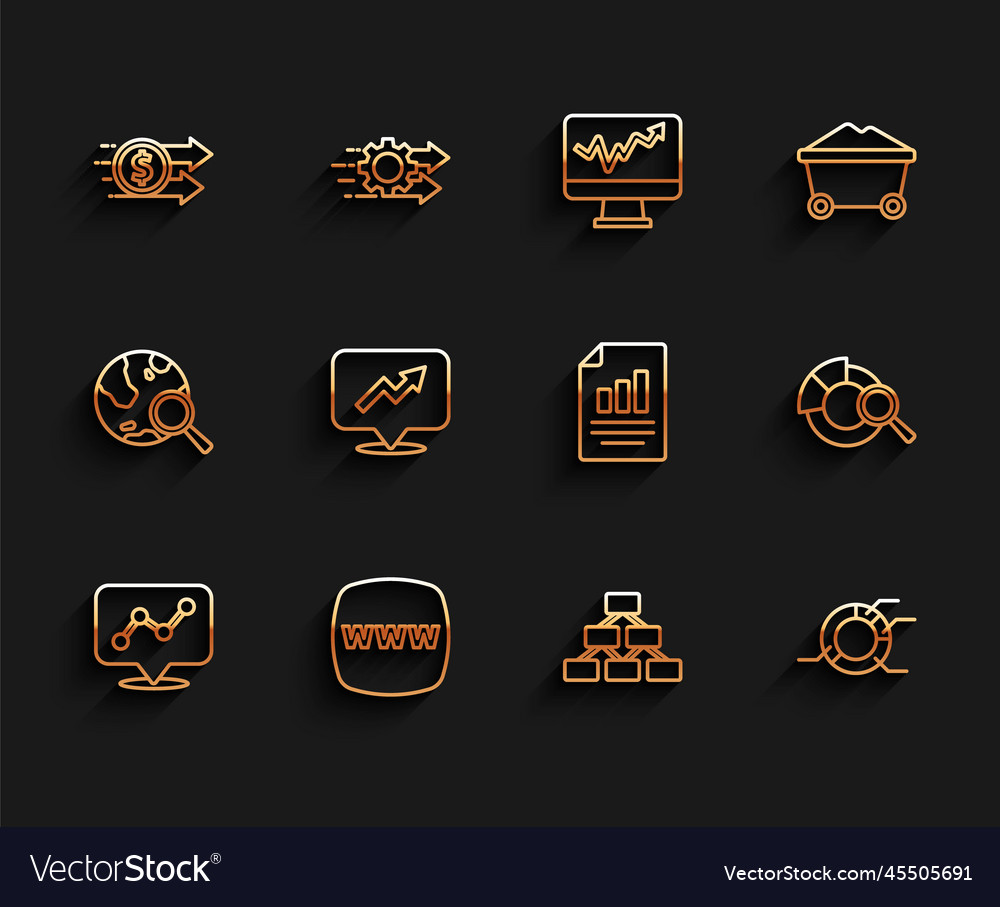 Set line graph chart infographic website template vector image Set line graph chart infographic website template