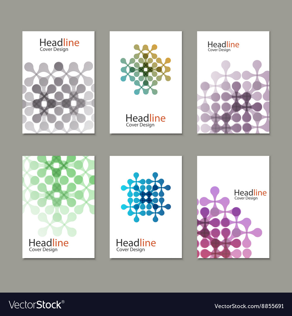 Six pattern with abstract figures brochures