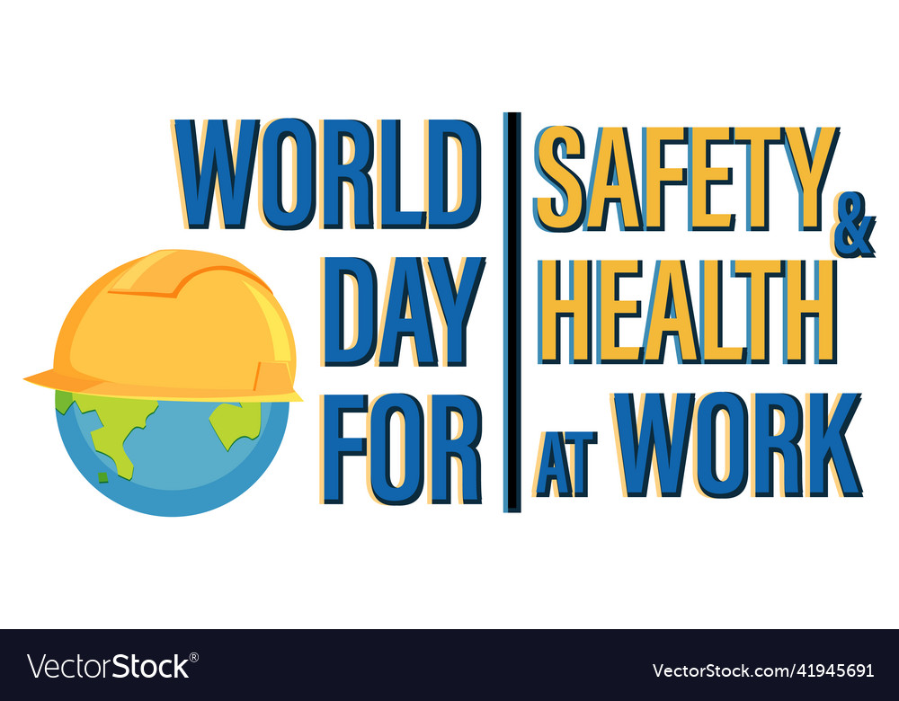 World day for safety and health at work logo Vector Image