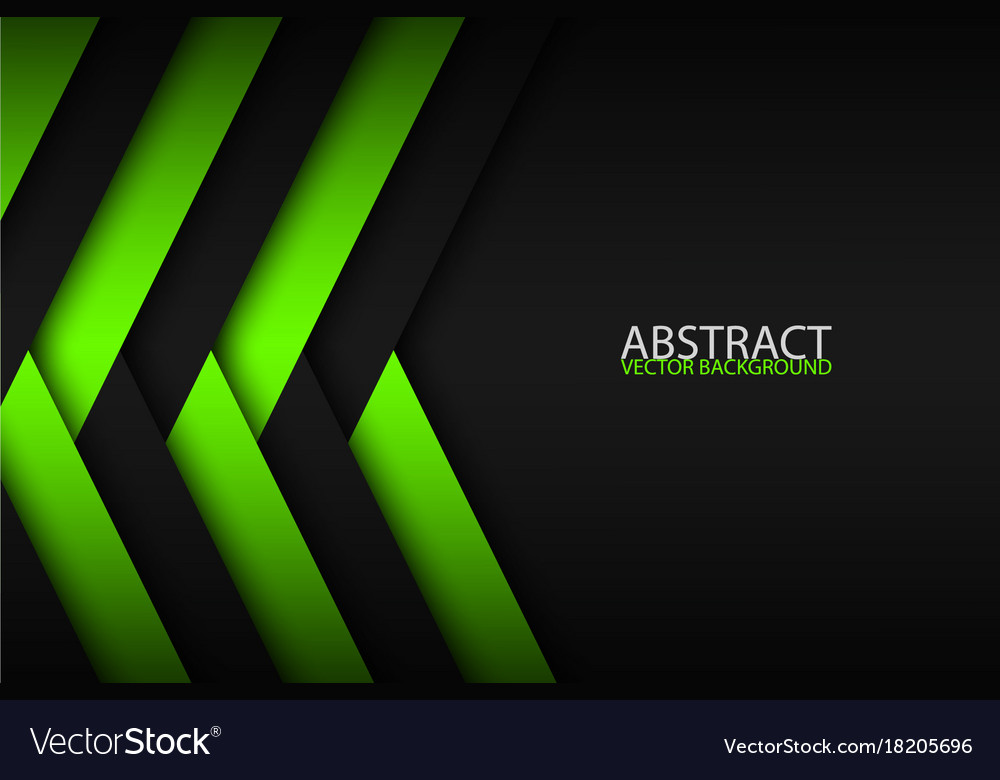 Abstract background with green and black layers Vector Image