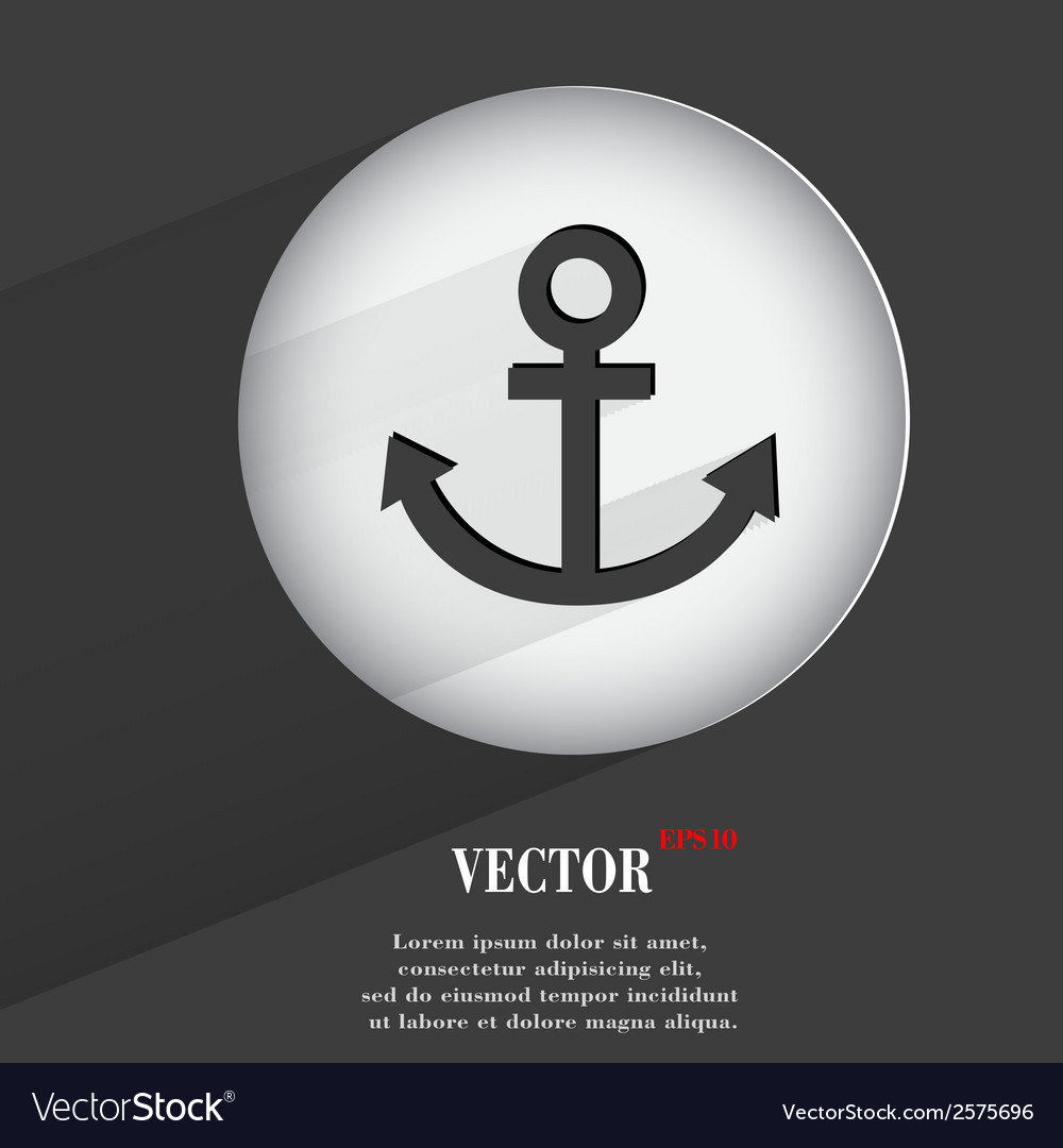 Anchor flat modern web button with long shadow
