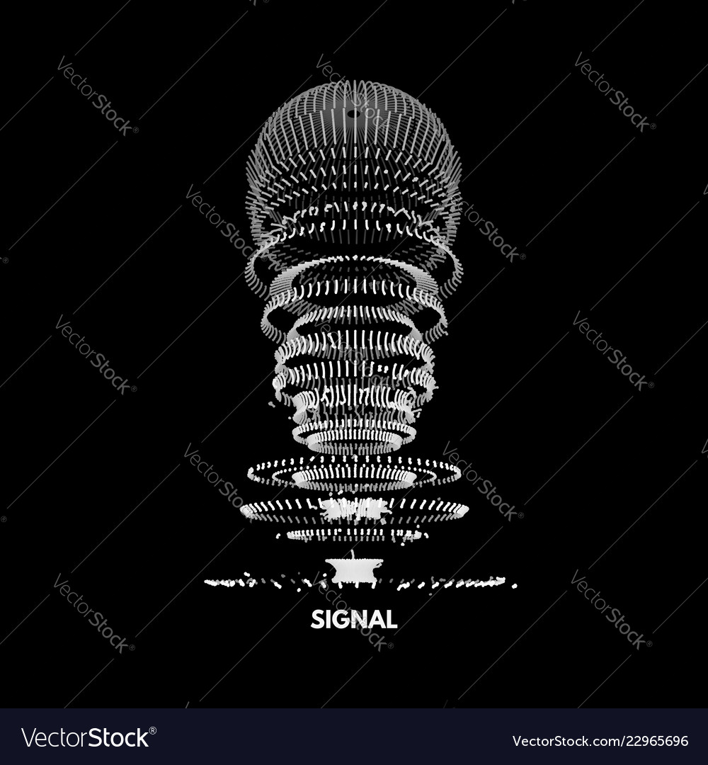 Array with dynamic particles 3d technology style vector image Array with dynamic particles 3d technology style