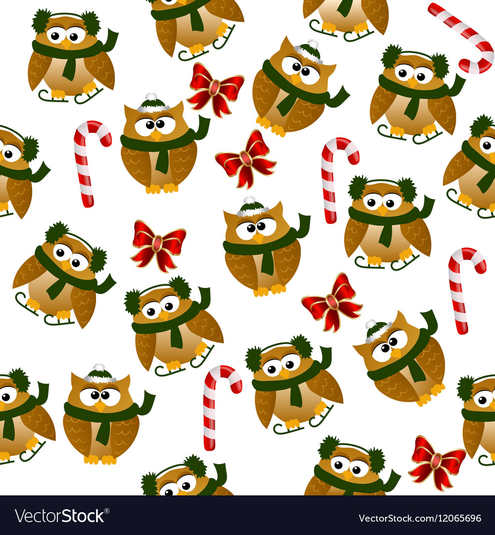 christmas owl in santa hat royalty free vector image christmas owls with santa hat