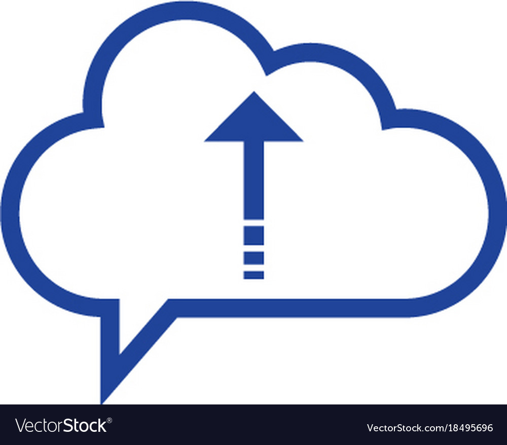 Cloud upload icon computing concept