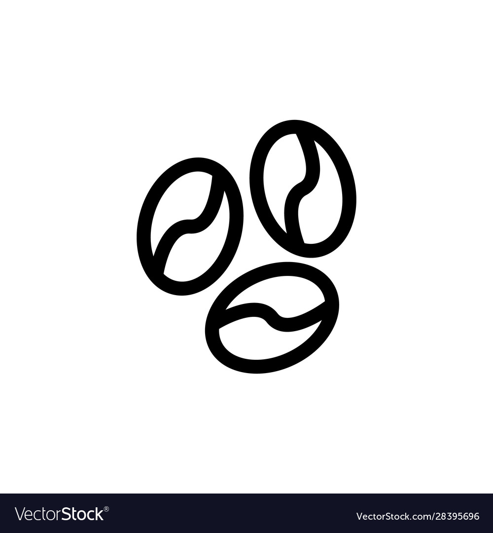 Coffee beans icon isolated contour symbol