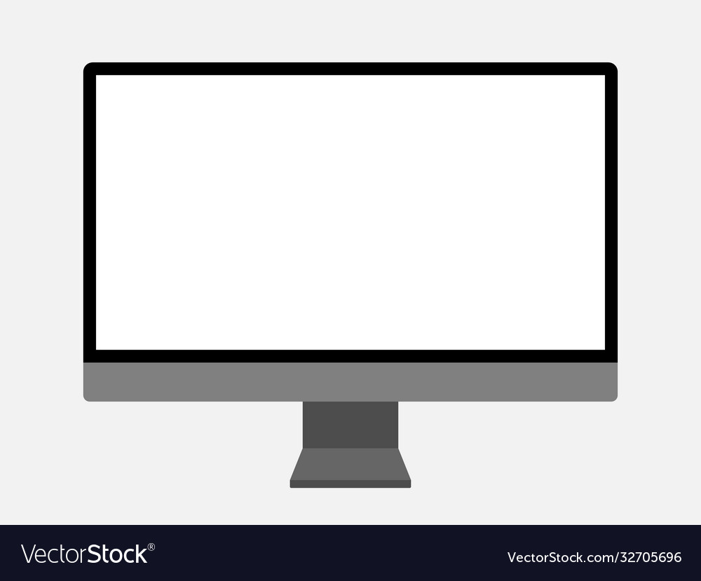 Computer display isolated on white background Vector Image Computer display isolated on white background
