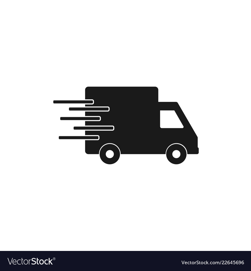 Delivery truck icon flat