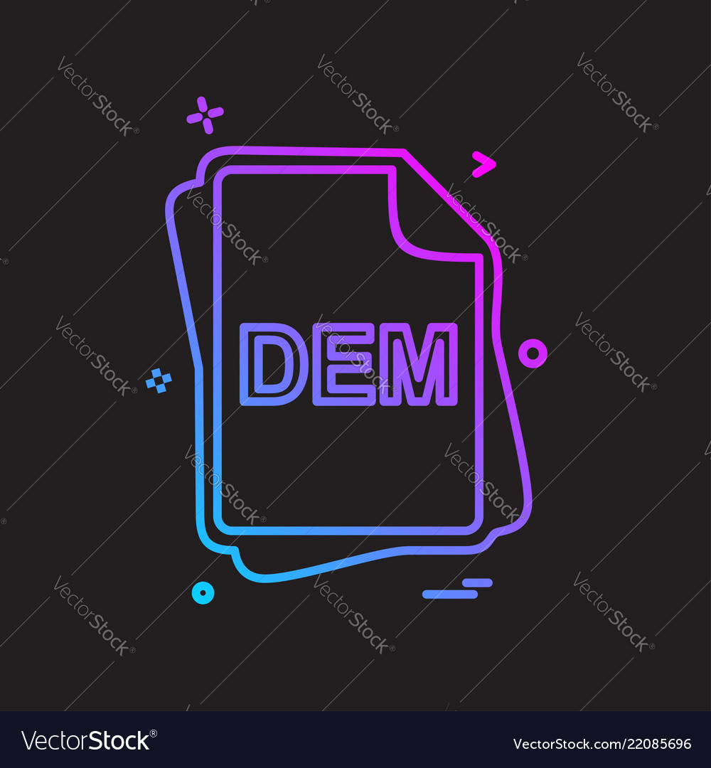 Dem file type icon design vector image Dem file type icon design