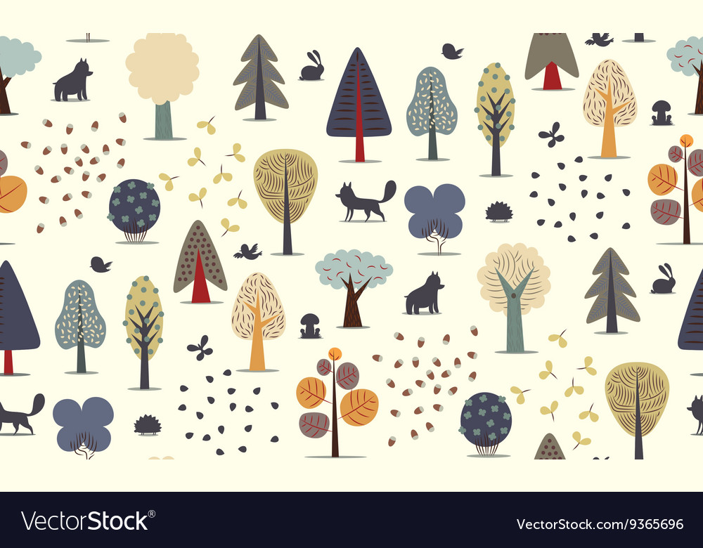 Forest Trees Seamless Pattern