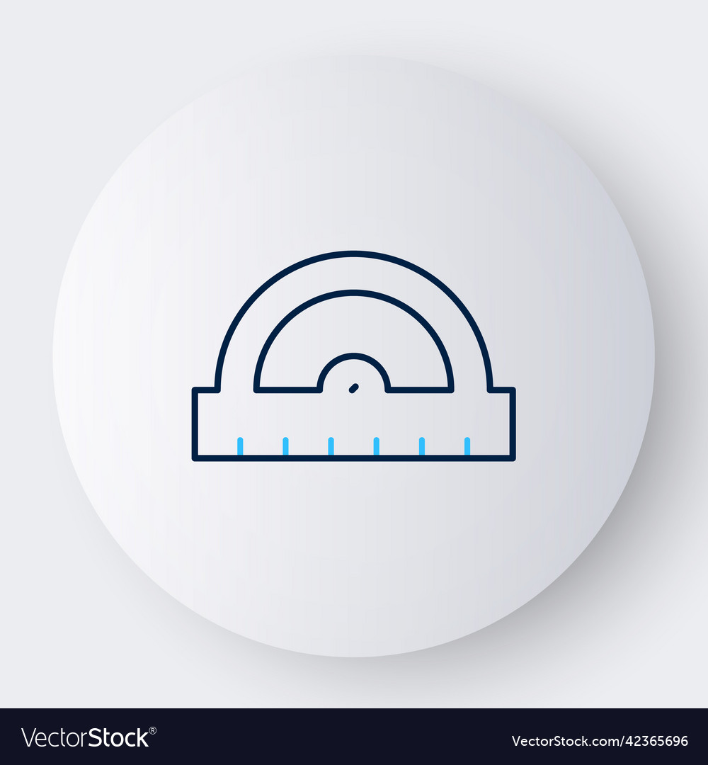 Line protractor grid for measuring degrees icon vector image Line protractor grid for measuring degrees icon