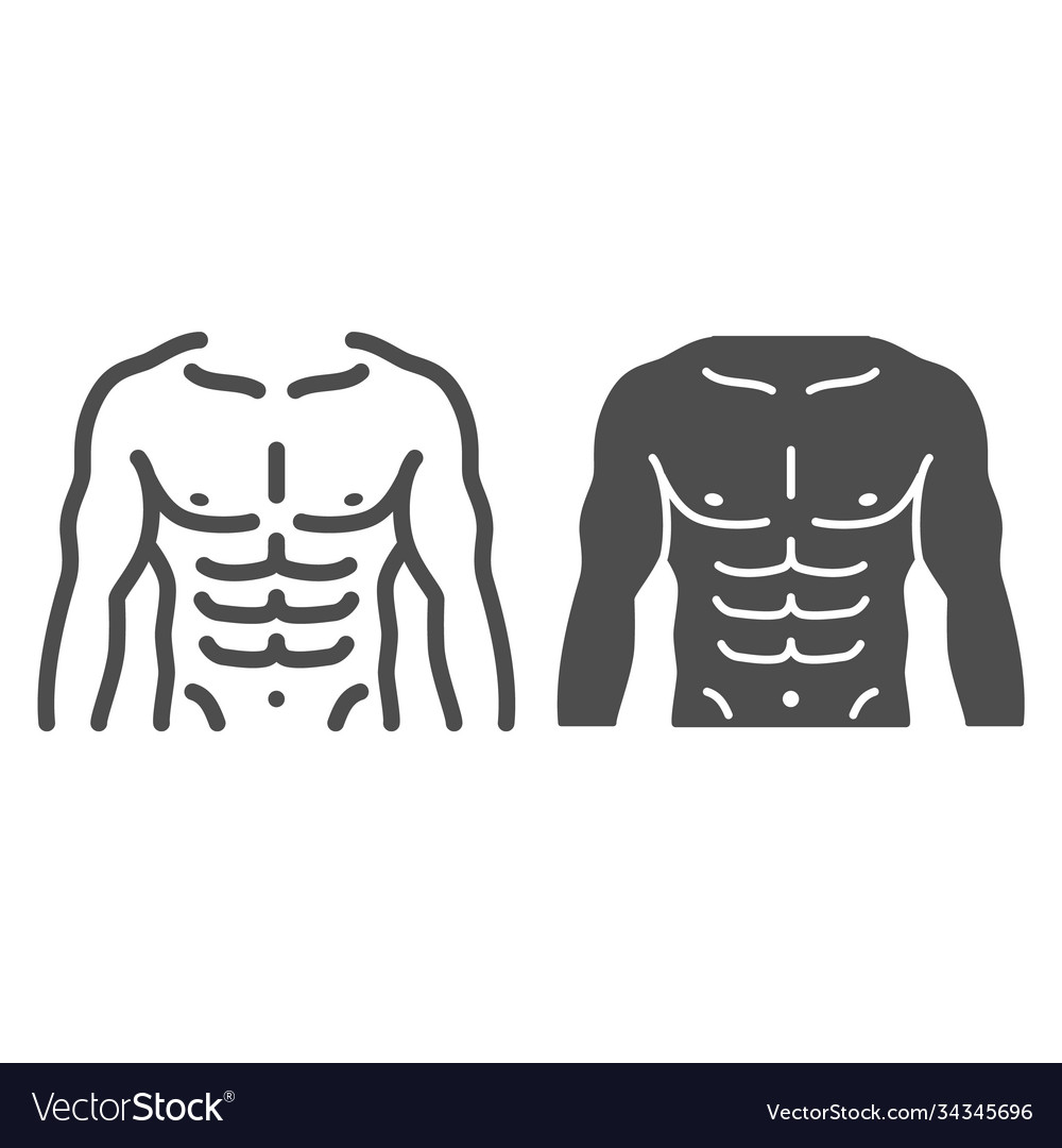 Male strong torso line and solid icon gym concept