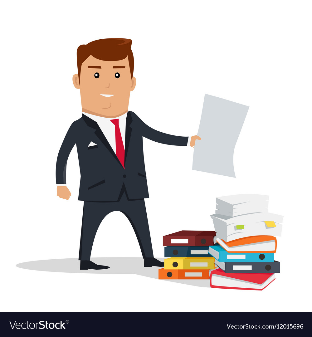 Man character with paper