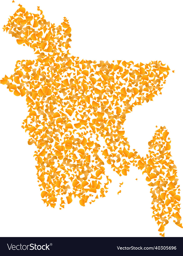 Mosaic map of bangladesh - golden composition