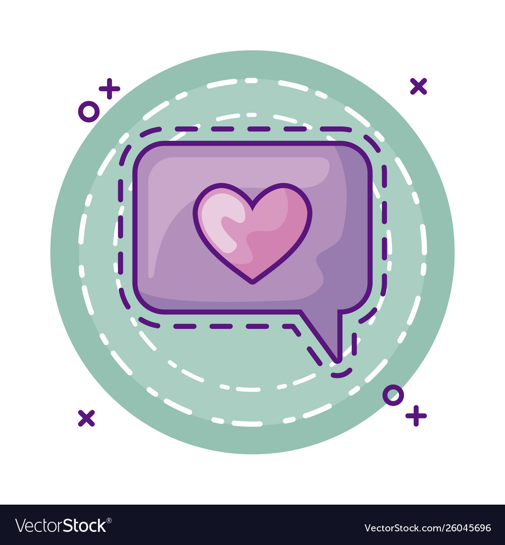 Patch speech bubble with heart
