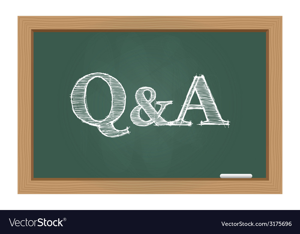 Questions and answers text on chalkboard Vector Image