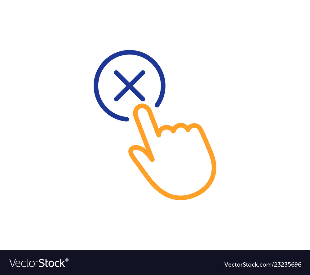 Reject click line icon decline button sign