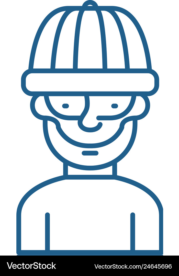 Robber line icon concept flat Royalty Free Vector Image