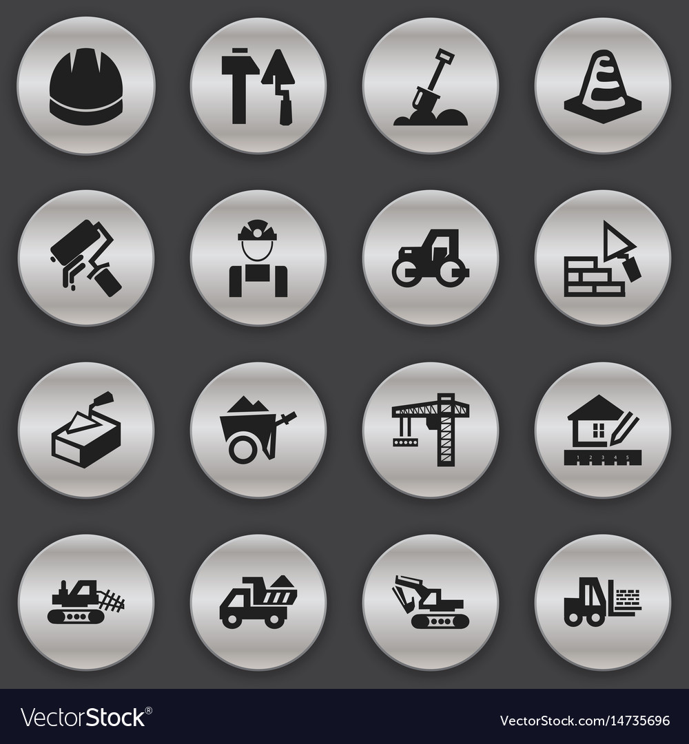 Set of 16 editable structure icons includes