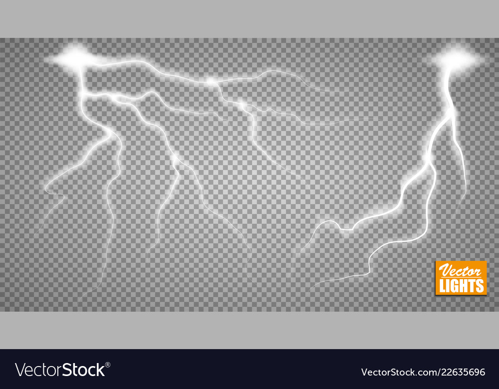 Storm with lightning isolated on transparent vector image Storm with lightning isolated on transparent