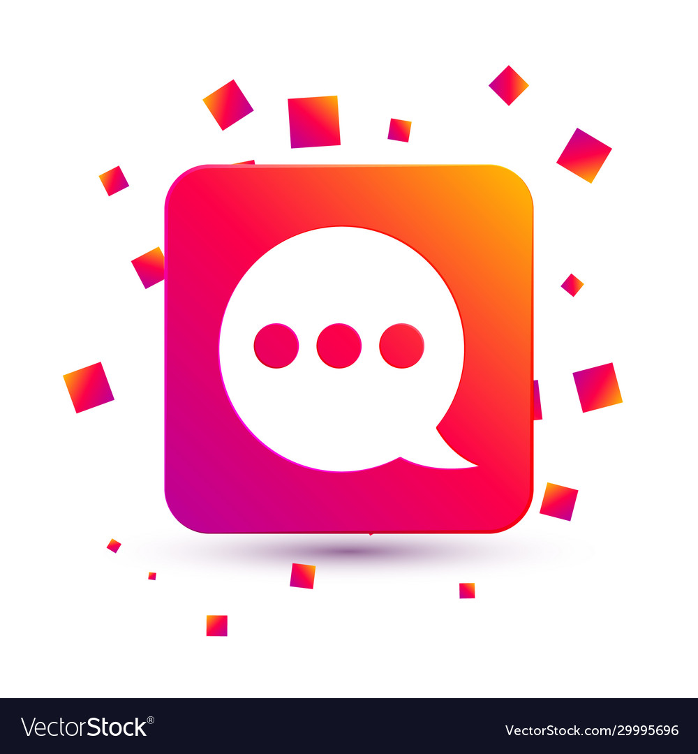 White speech bubble chat icon isolated on