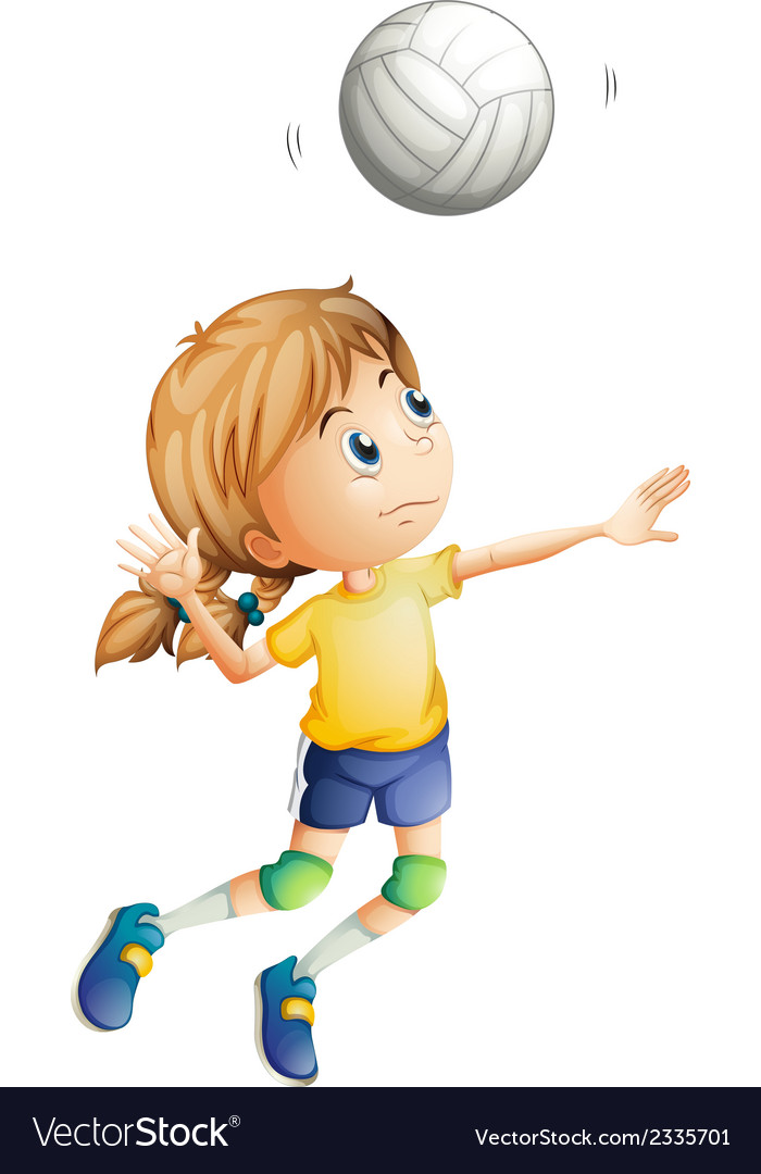 A young woman playing volleyball Royalty Free Vector Image