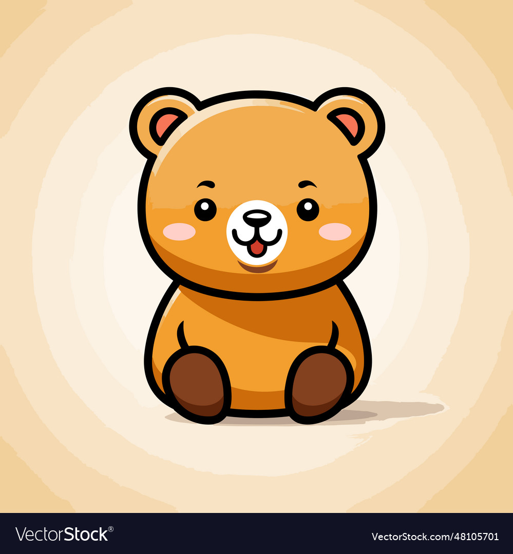 Bear hand-drawn comic cute doodle style Royalty Free Vector