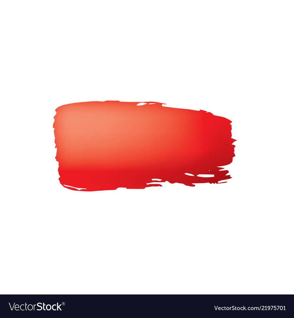 Brush stroke of red paint on white background Vector Image Brush stroke of red paint on white background