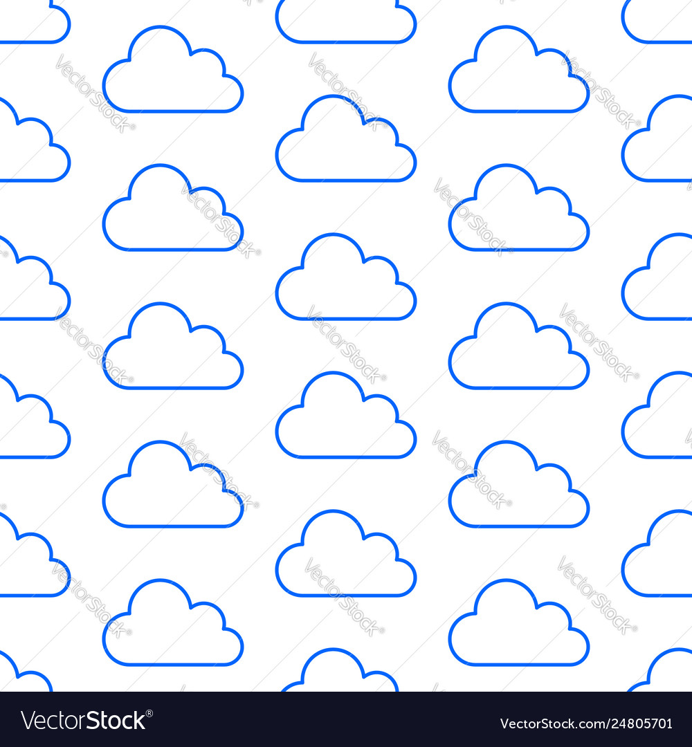 Cloud data storage seamless pattern with line